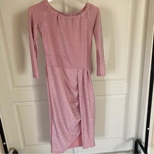 Pink Sparkle Dress Size S Long Sleeved